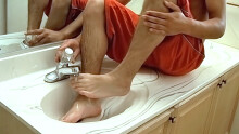 In The Bathroom With Boomer