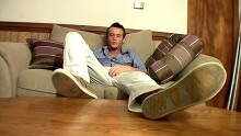 Licking Cum From His Own Feet!